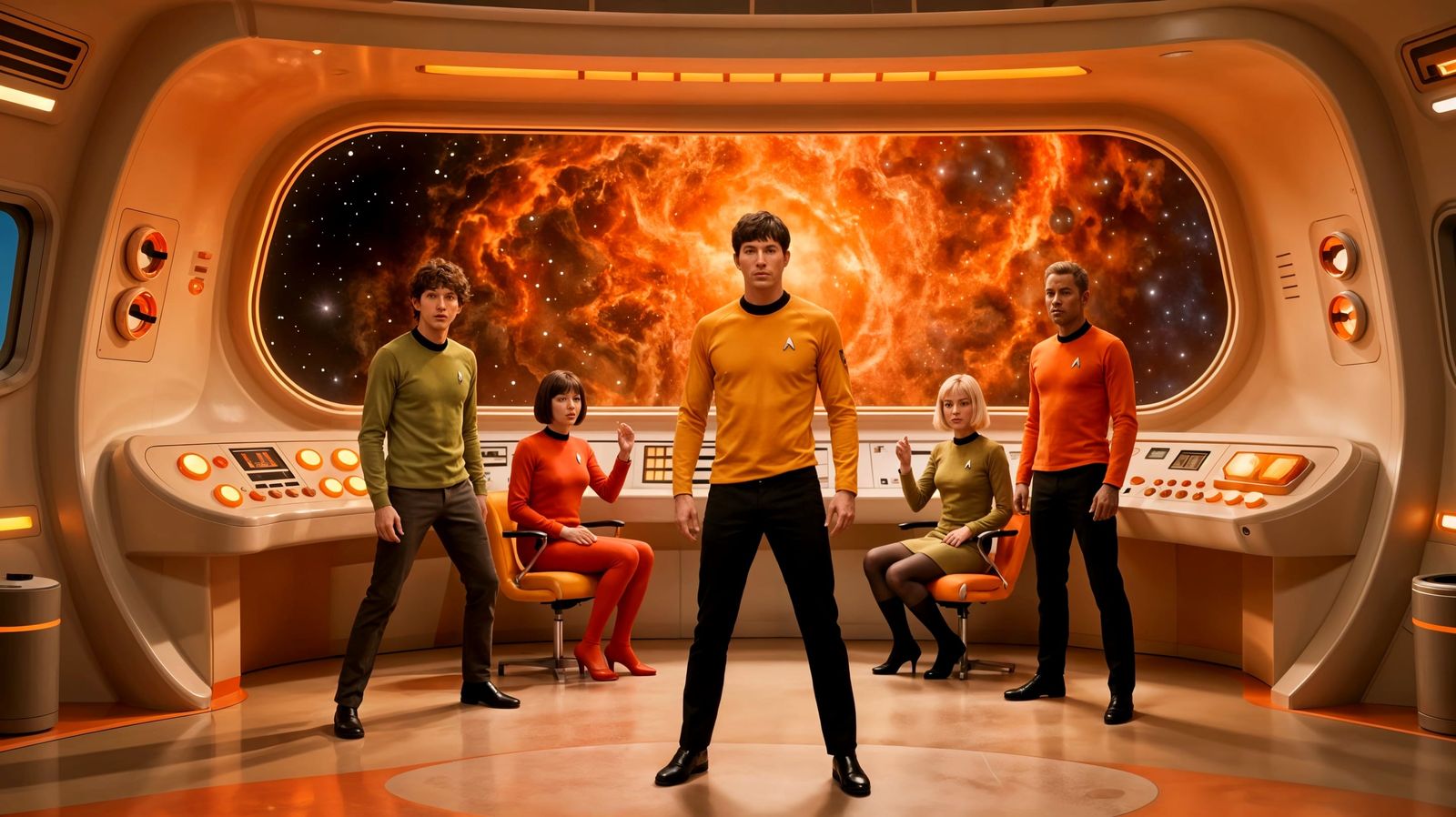 1960s Retro Sci-Fi Starship Interior Voyage