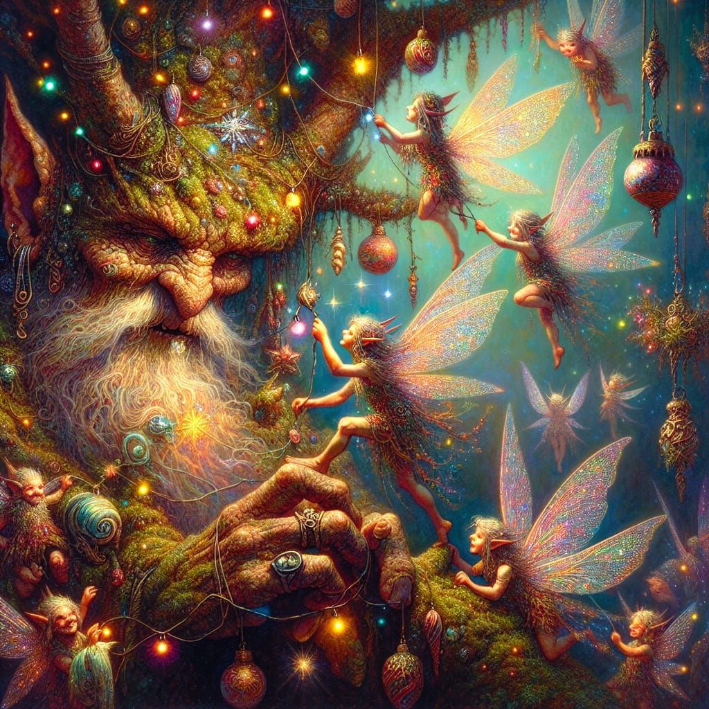 Whimsical Fairies Brighten Christmas Treant