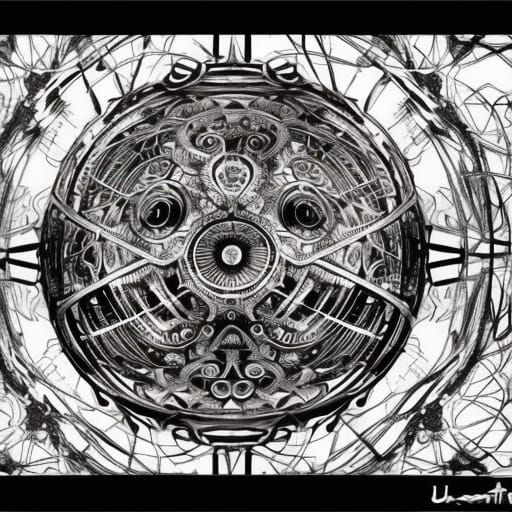 Dystopian Apocalypse Orb Clock in Graffiti Art Style