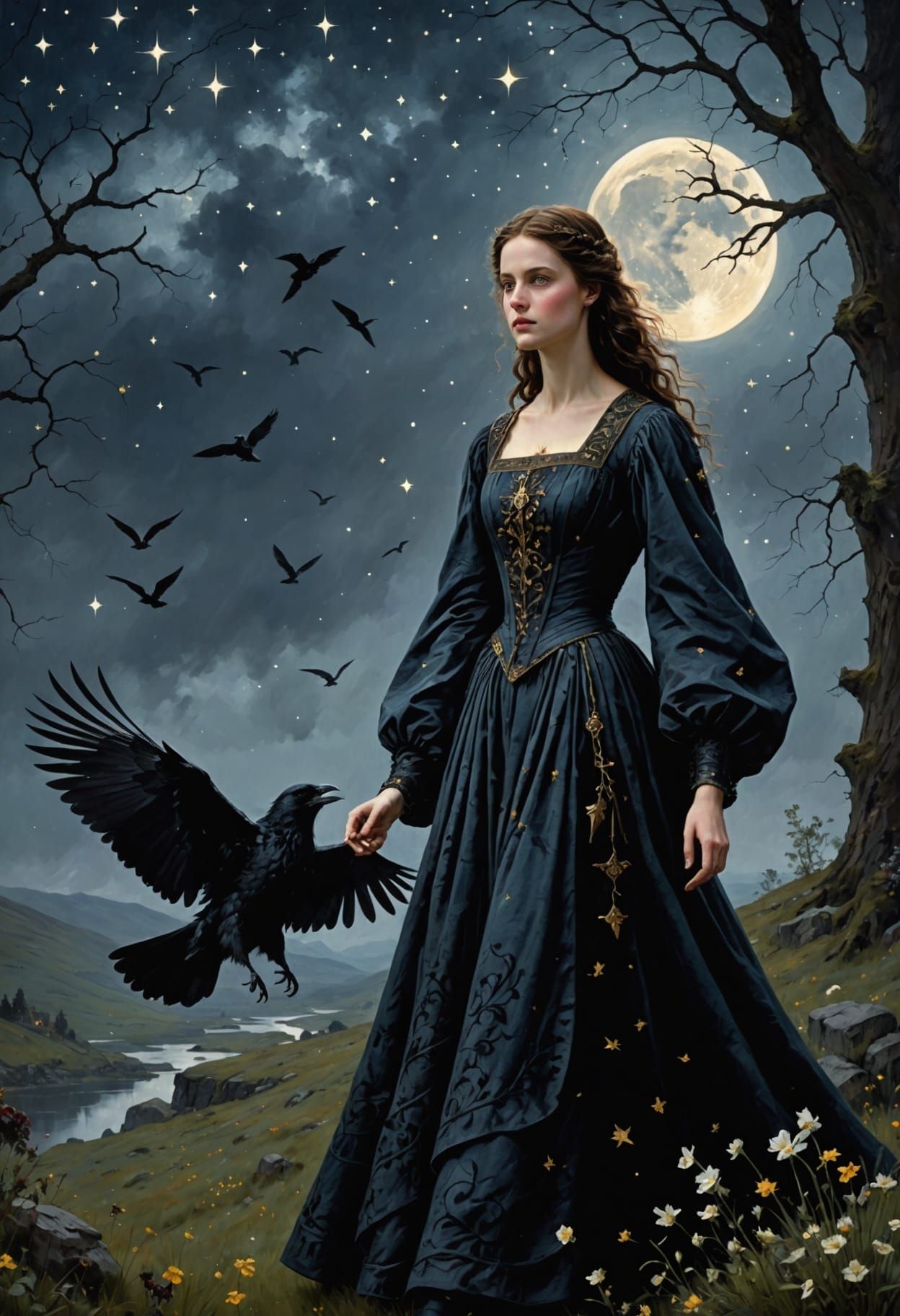 Ethereal Beauty in a Celestial Landscape