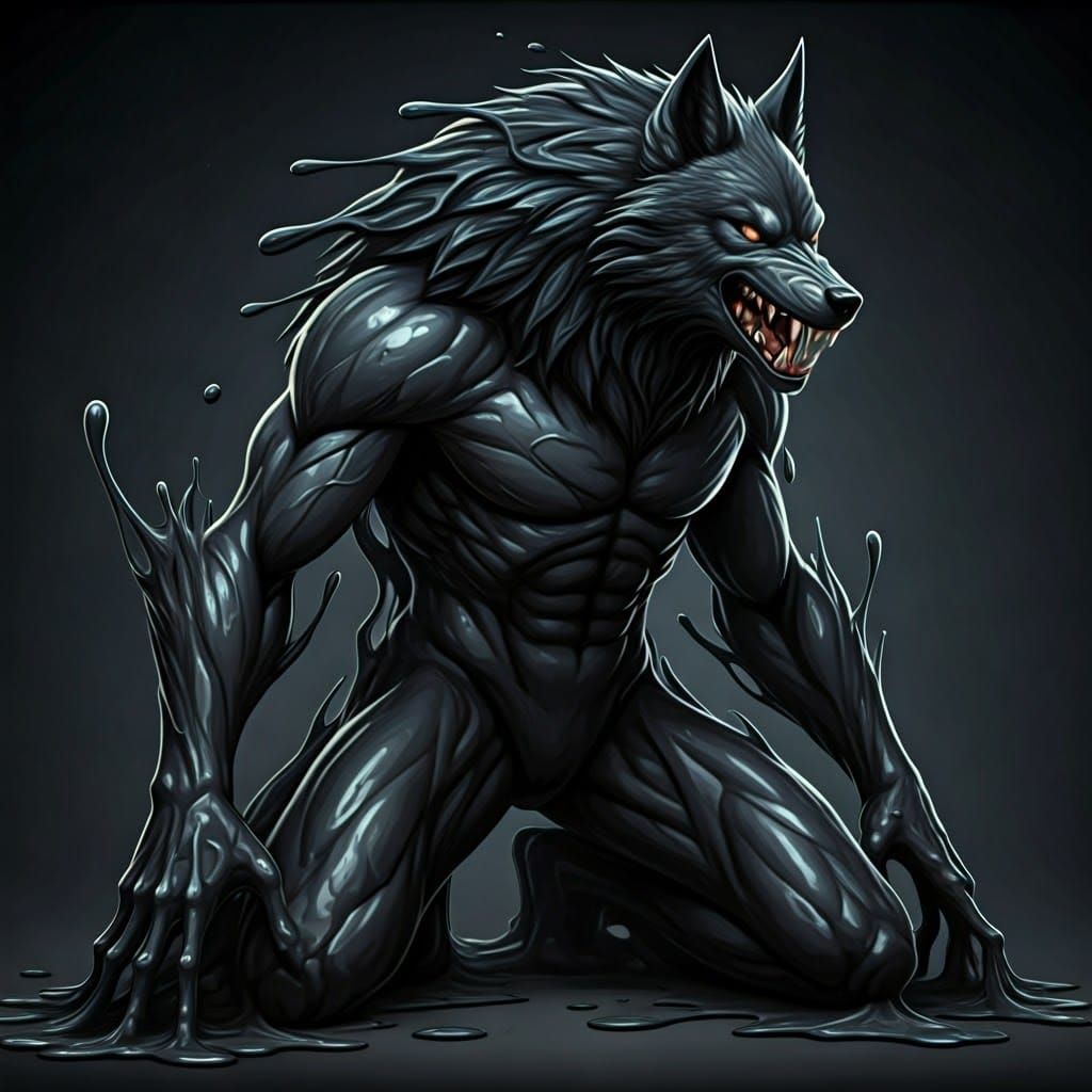 Werewolf Symbiote in Dark, Gooey Form