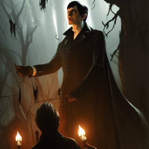 Barnabas Collins Portrait in Art Nouveau Style