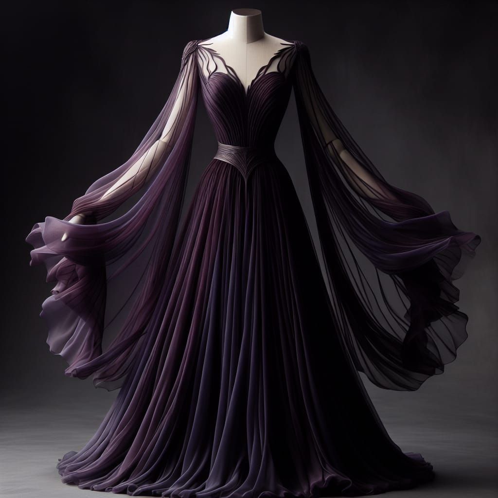Ethereal Elvish Princess Dress in Dark Purple