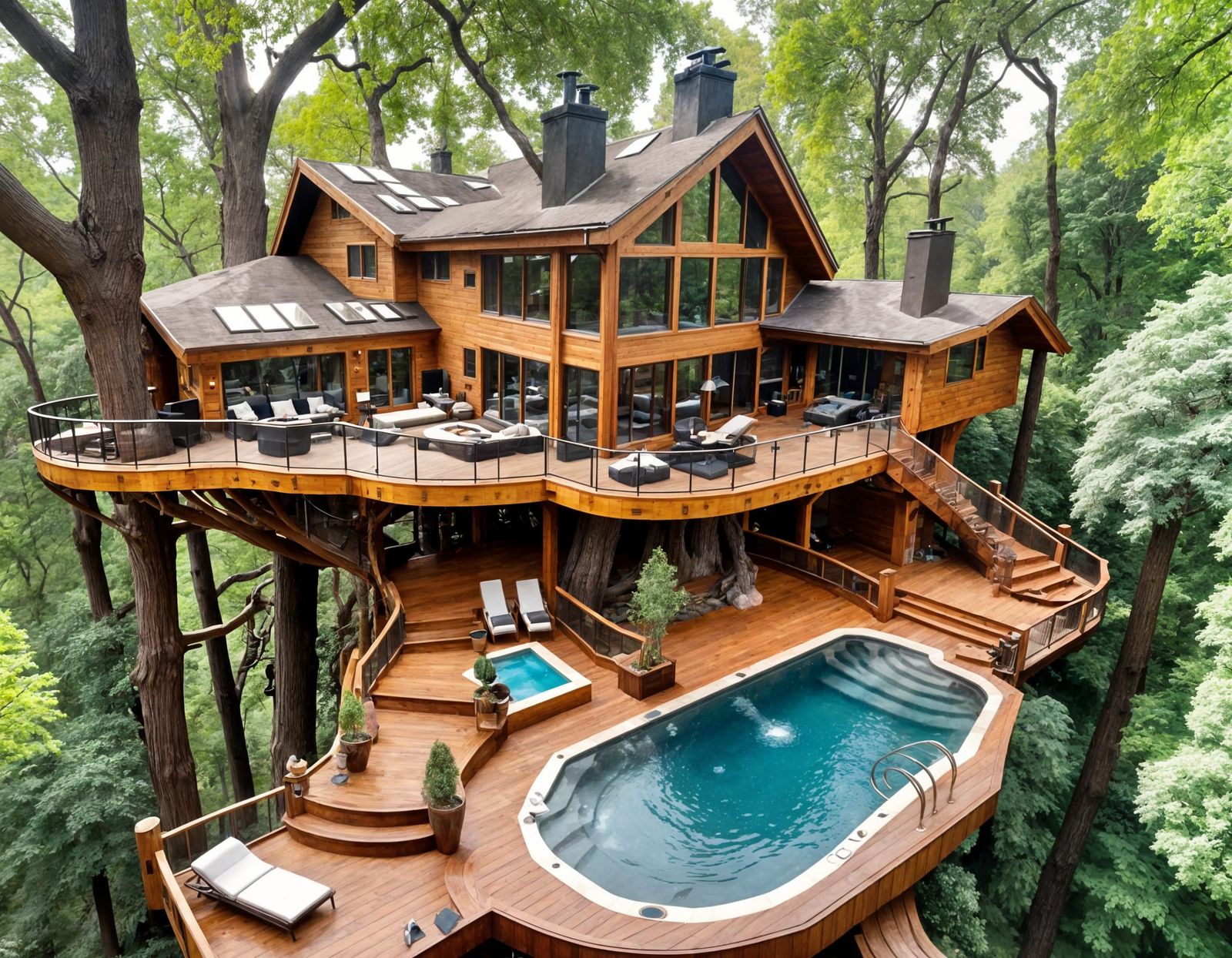 Ethereal Treehouse Mansion in a Tropical Oasis