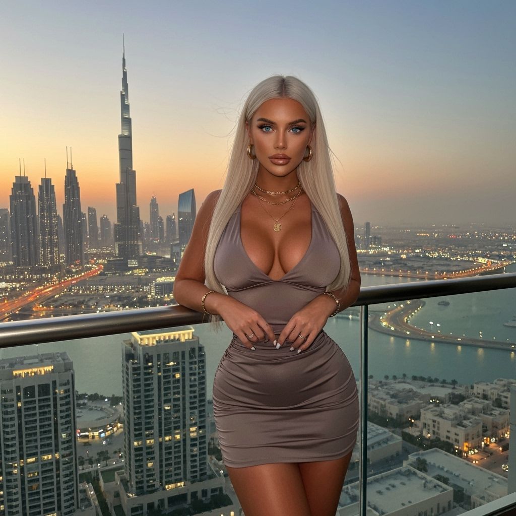 Dubai Golden Hour: Photorealistic Portrait of a Woman