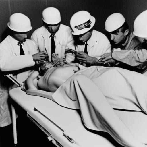 Roswell Incident: Alien on Operating Table, 1950s Photo