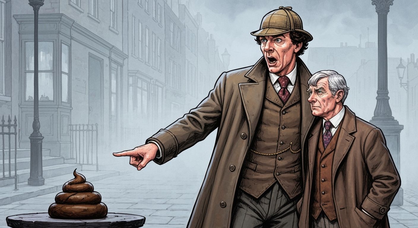Sherlock Holmes Finds Poop in London, Illustrated