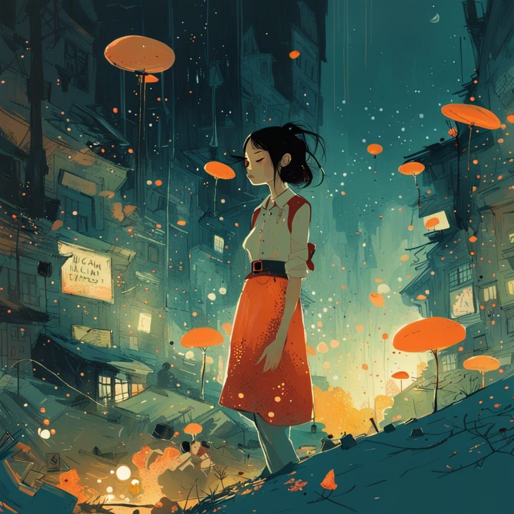 Illustrative Portrait in a Modern Painterly Style