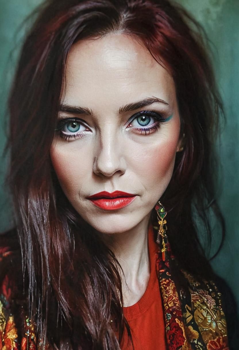 Elegant Lady Portrait as Impasto Painting