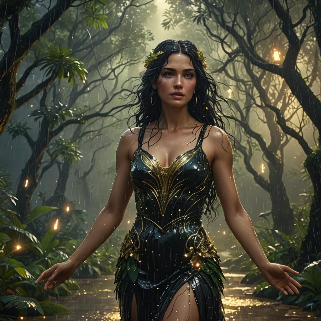 Aphrodite in a Magical Forest, Digital Matte Painting