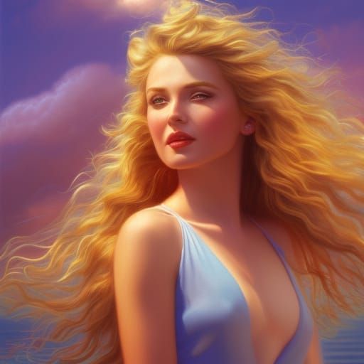 Girl with Blonde Hair in Oil Painting Style