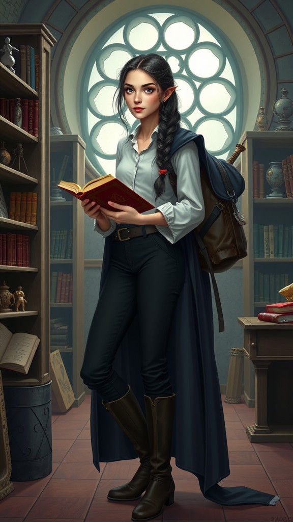 High Elf Professor in a Cinematic Style