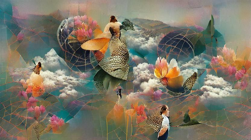 Inspirational Collage Art with Dreamlike Motifs