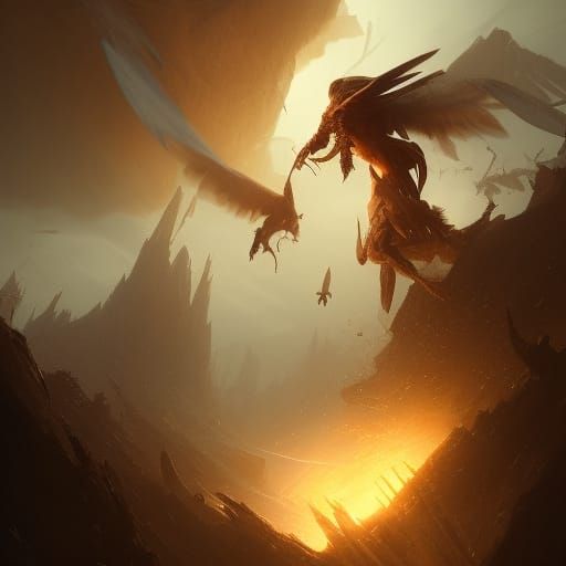 Winged Man: Dark Fantasy Concept Art