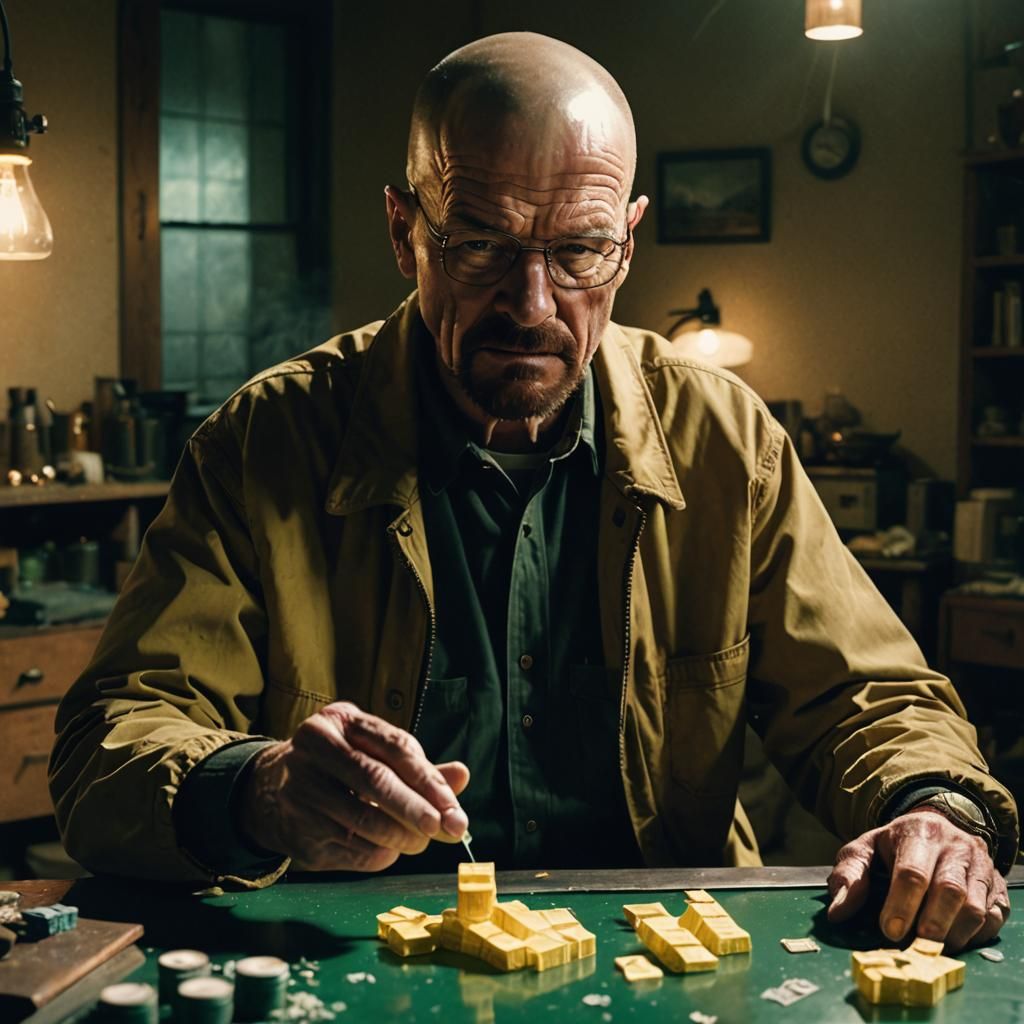 Walter White Doing Magic: Cinematic Film Still