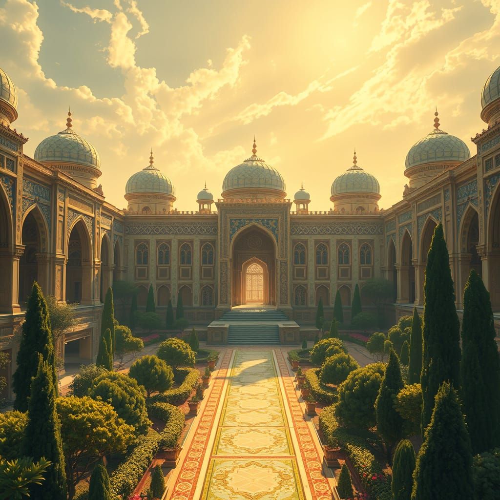 Persian Palace in Golden Light
