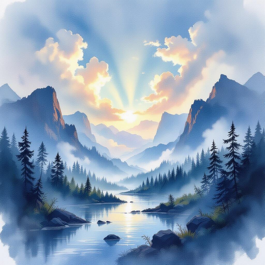 Watercolor Landscape: A Living Wilderness Shrine