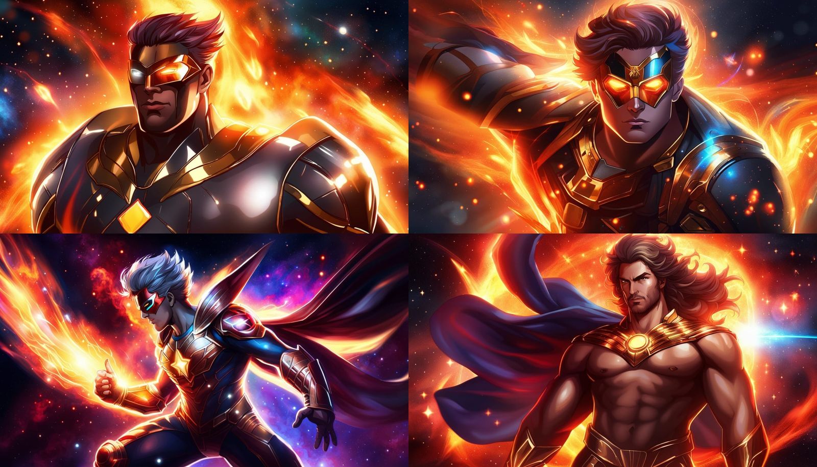 Powerful Superhero in Galaxy Firestorm Digital Art