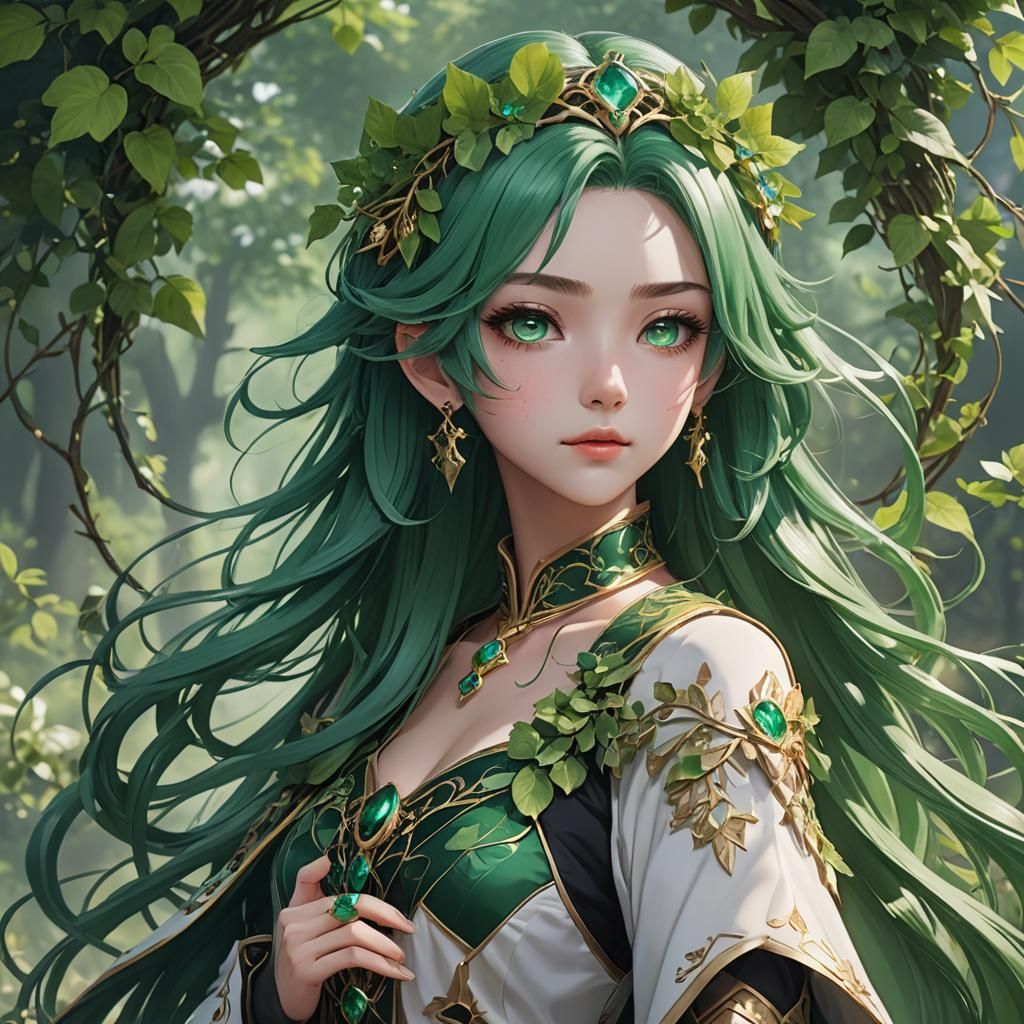 Anime Emerald Queen in 3D Style