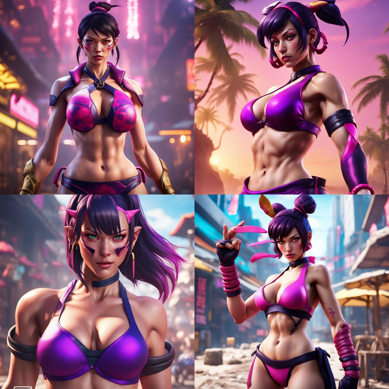 Han Juri Streetfighter Bikini Wallpaper in Detailed Matte Pa...