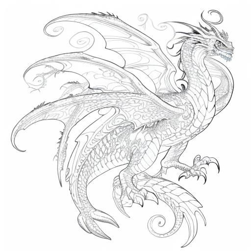 Pokémon Plant Dragon Coloring Page in Fantasy Style