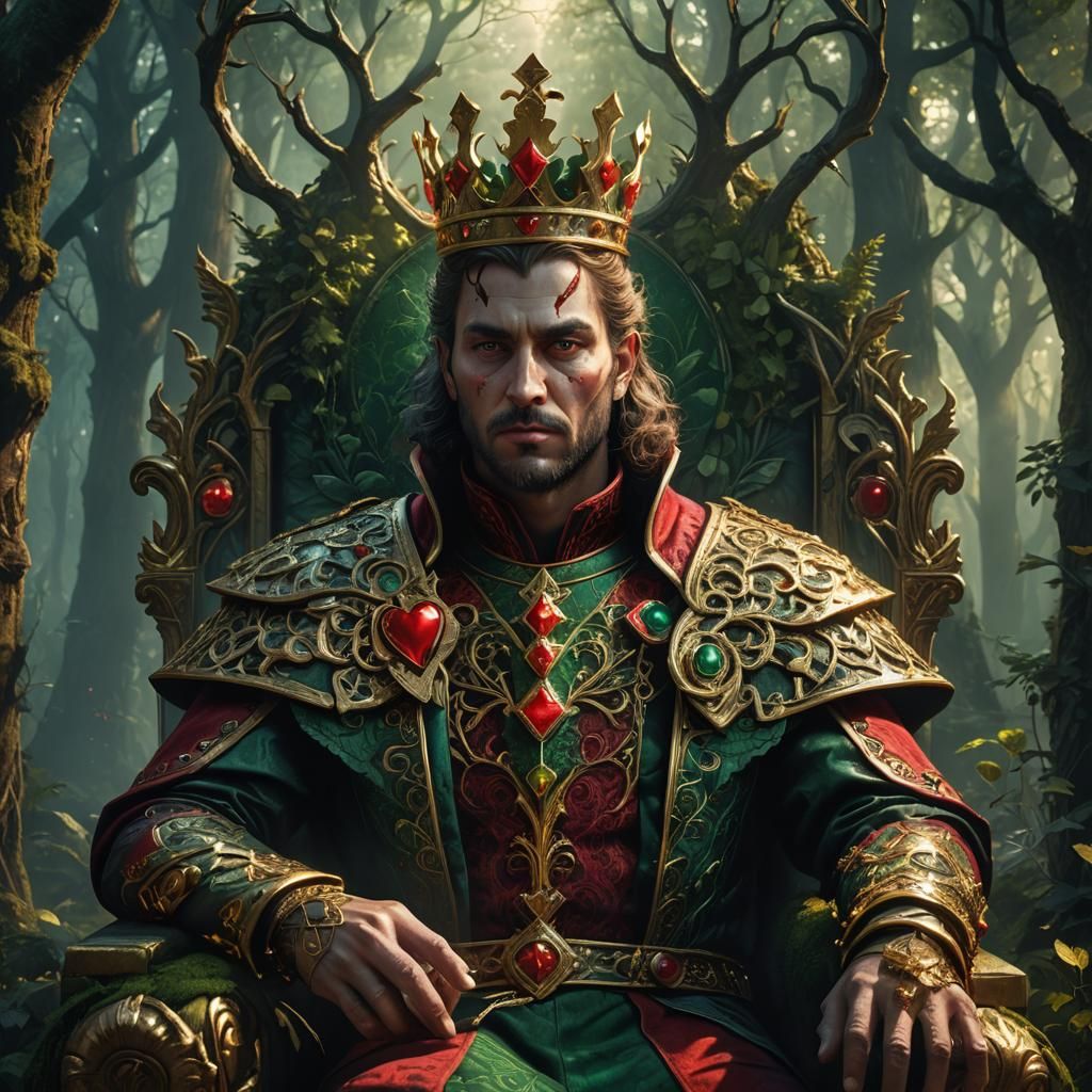 Mystical Forest King on Ornate Throne
