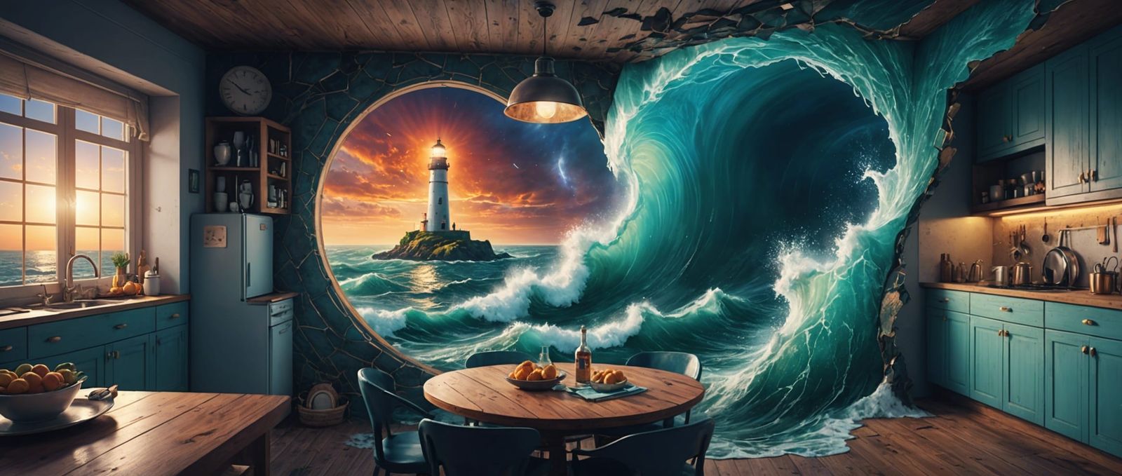Kitchen Wall Reveals a Cosmic Lighthouse