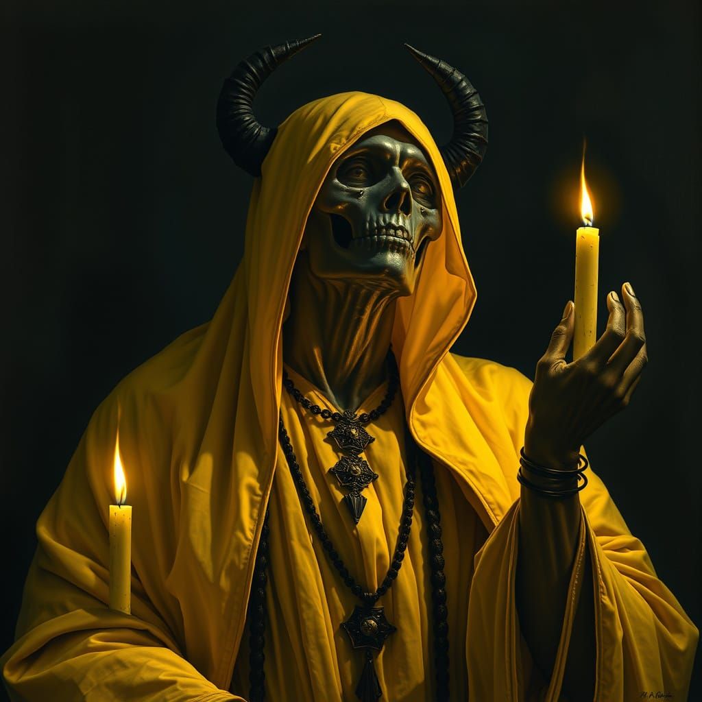 Cenobite Portrait in Vermeer Style, Art Nouveau