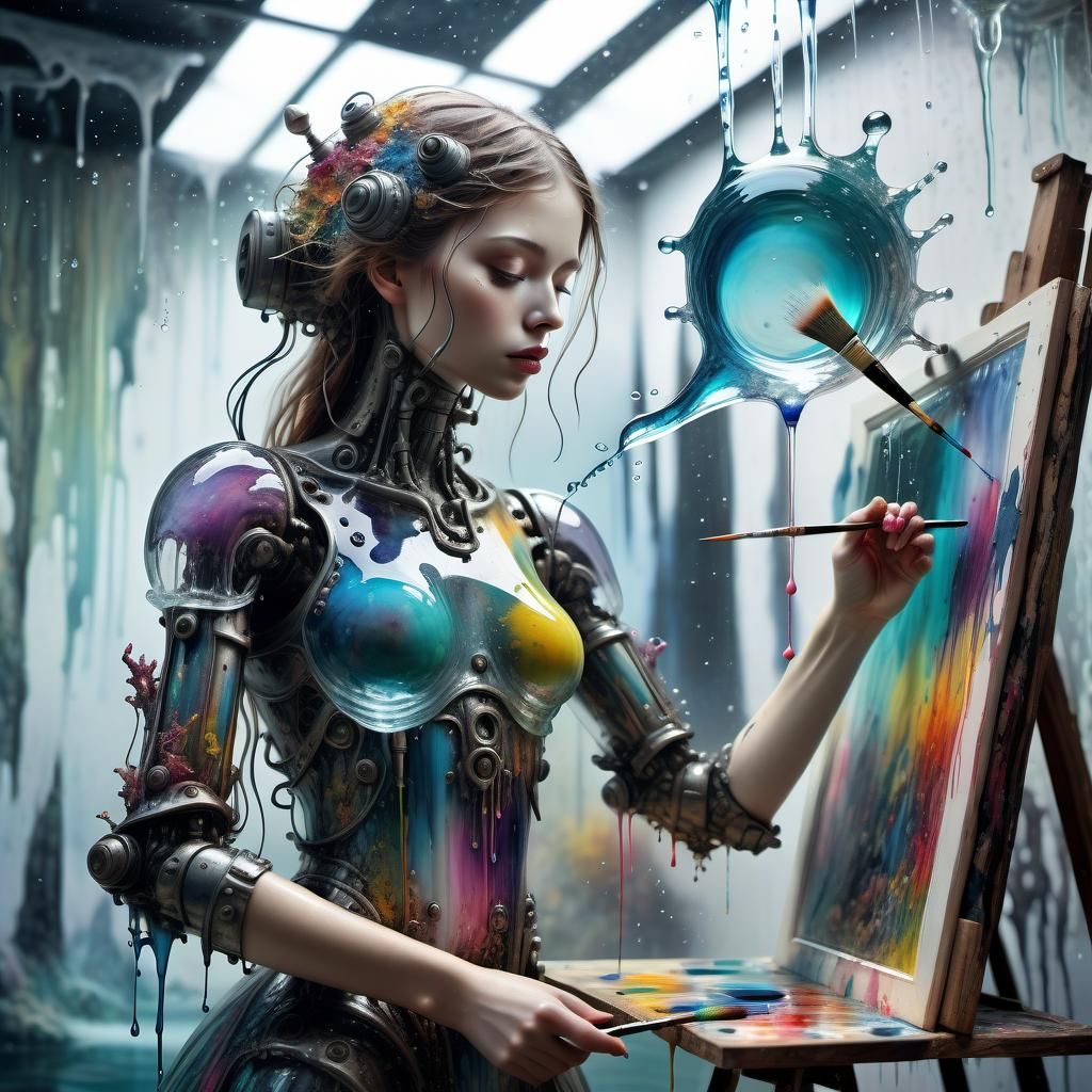 Robot Woman painting (oh no)