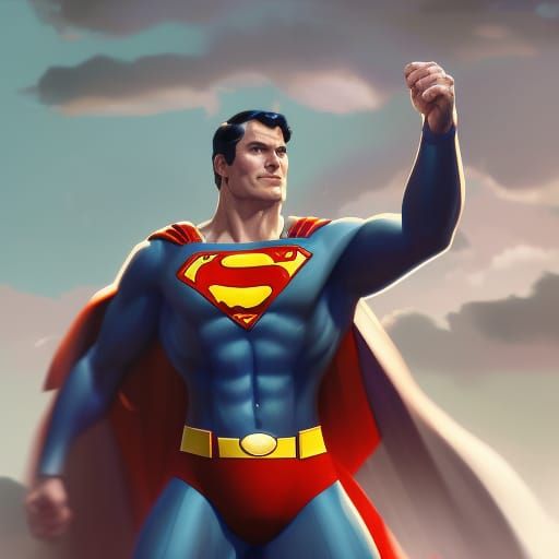 Hyperdetailed Superman Portrait in Dynamic Lighting