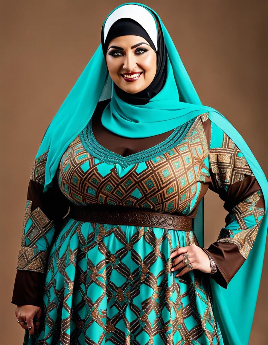 Mosaic Portrait of Curvy Woman in Pop Art Style