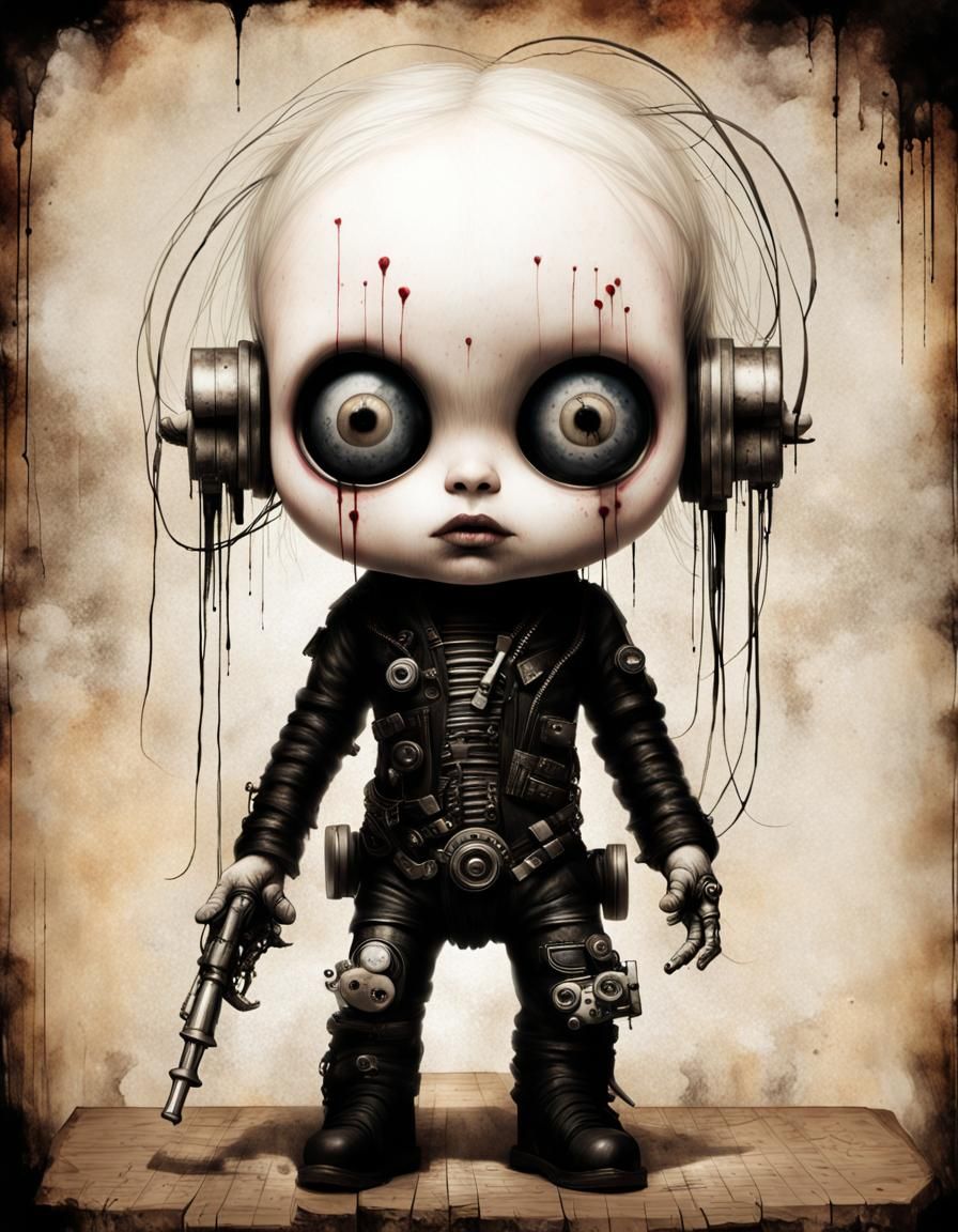 Demonic Cyborg Bear in Volcanic Hyperspace Portrait