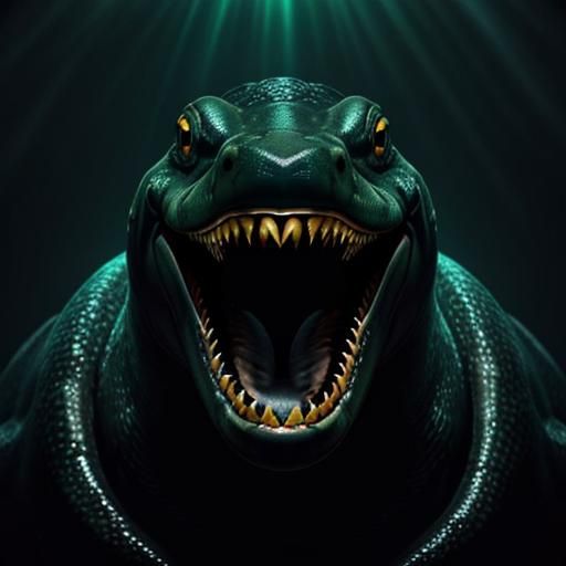 Hyperrealistic Moray Eel Sea Monster Stares