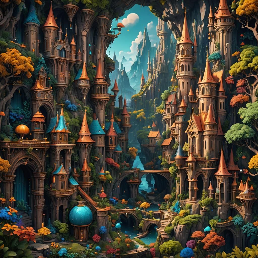 Fantastical Doodle Designs in Detailed Matte Painting