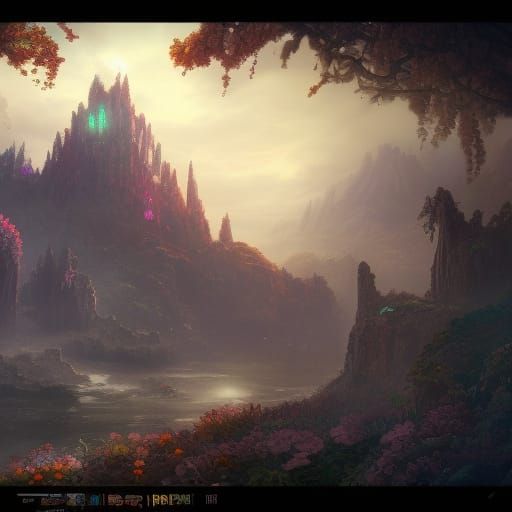 Detailed Matte Painting of a Fantastical Girl