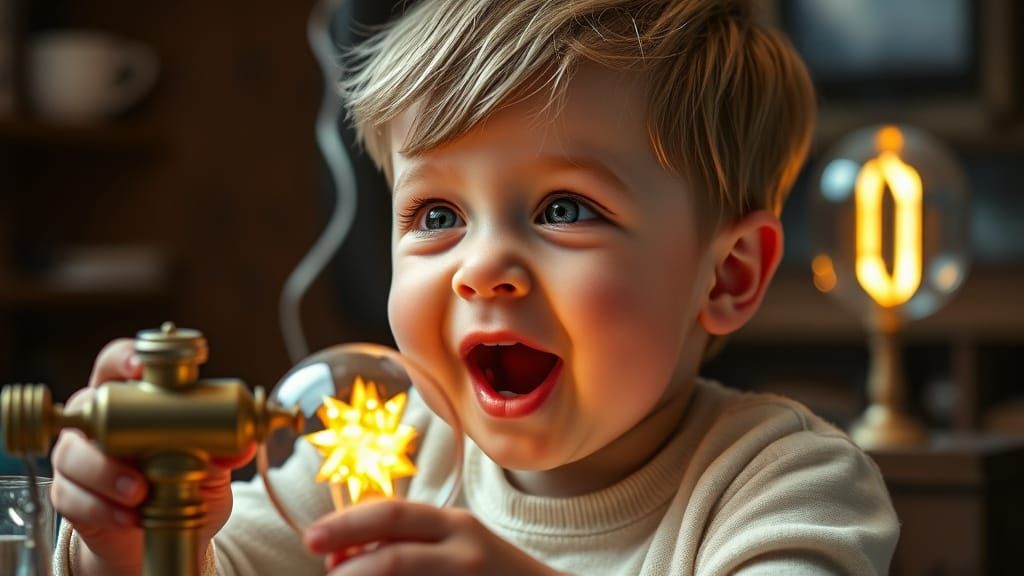 Baby Graham Bell's Joyful Discovery with Sound Device