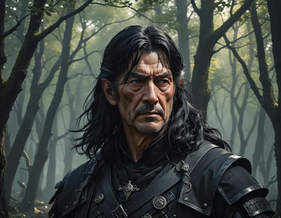 Worried Hunter in Dark Fantasy 3D Anime Art