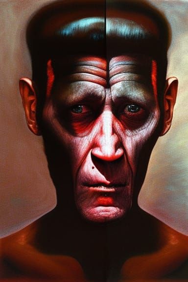 Hank Hill Portrait in Cel-Shaded Horror Style