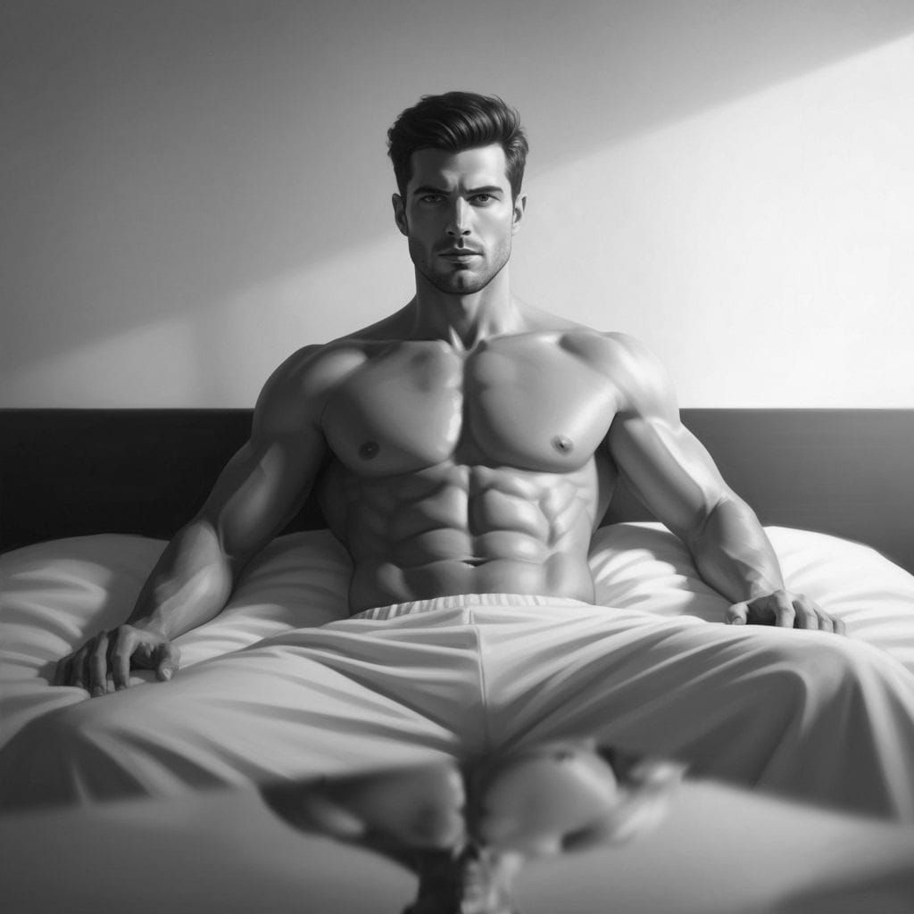 Muscular Man in Kaleidoscope Dreamscape