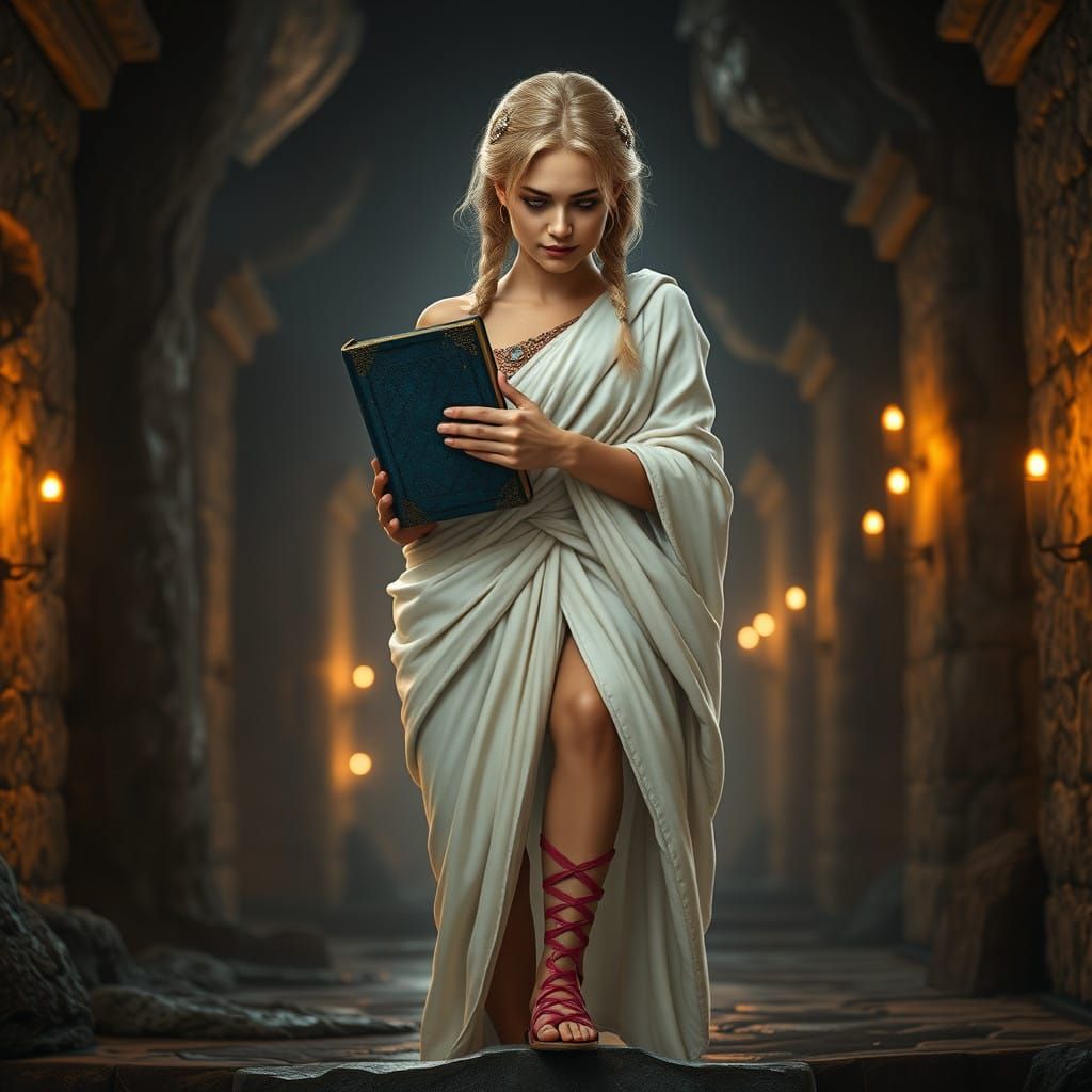 Ancient Roman Sibyl in Catacombs