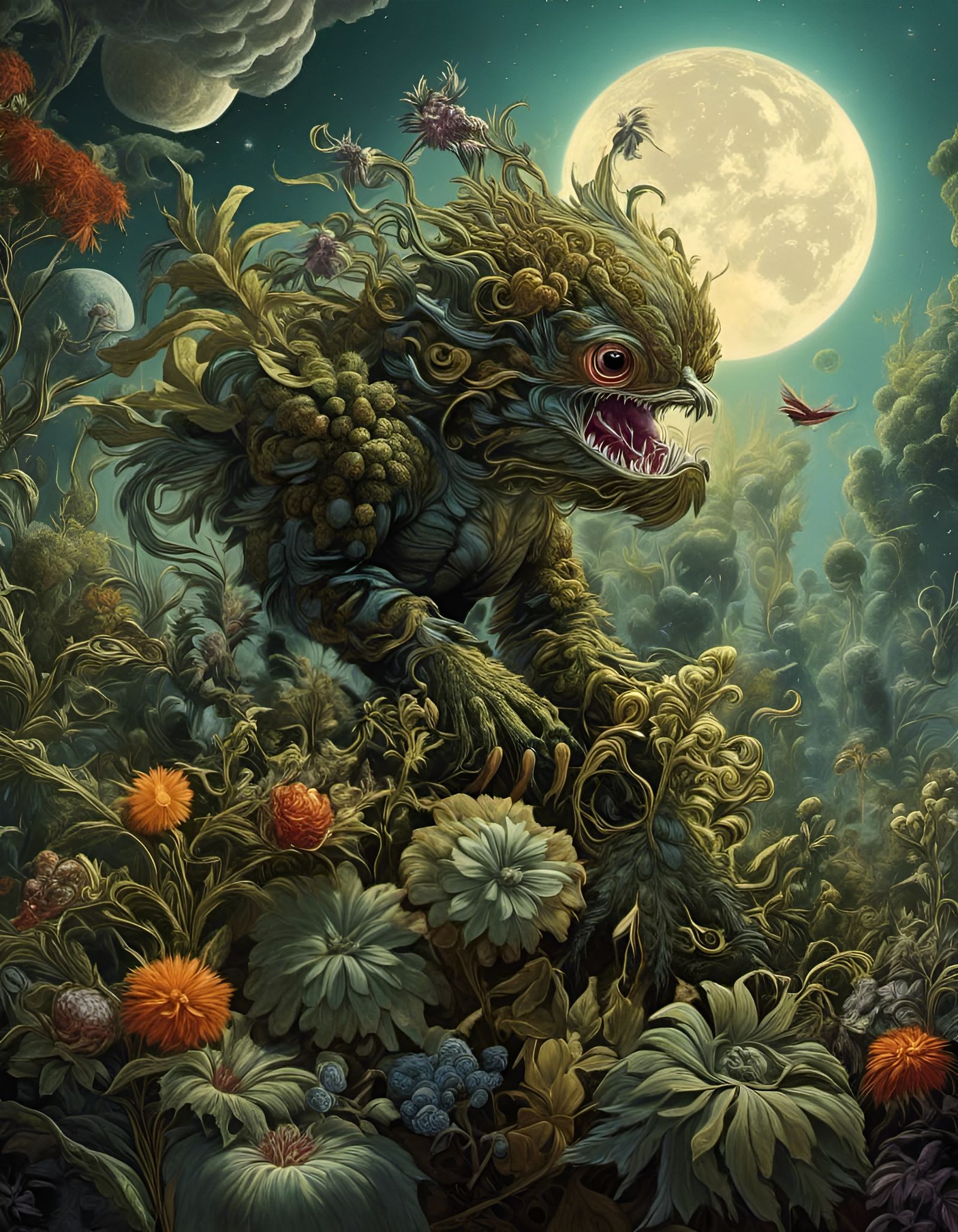 Exciting Bird Plant Monster in Space Baroque