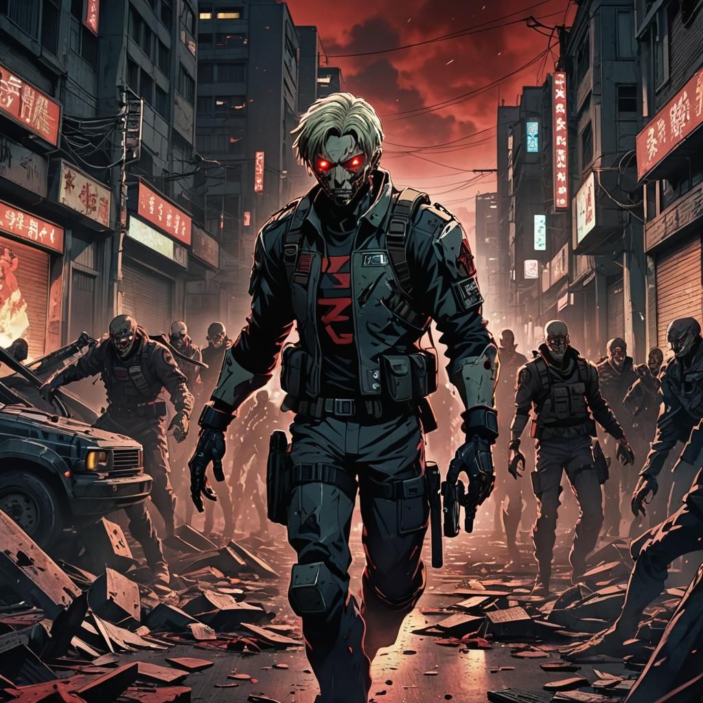 Nemesis Defends Children in Desolate City, Anime Style