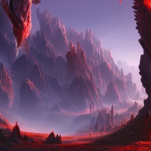 Detailed Matte Painting of Hell in 8k