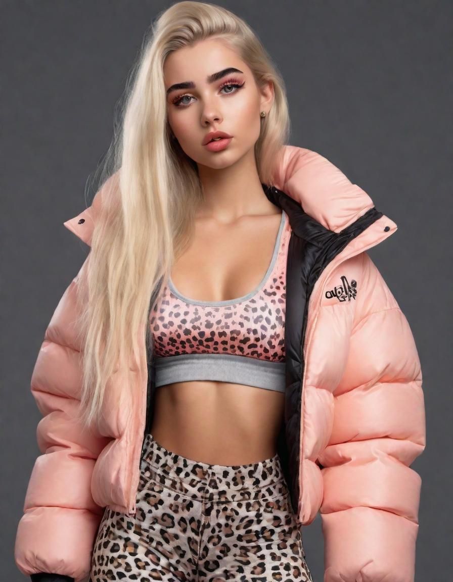 Hyperrealistic Portrait of a Blonde Woman in Gym Clothes