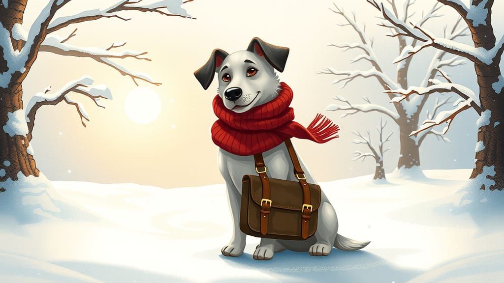 Charming Canine Guardian in Snowy Wonderland