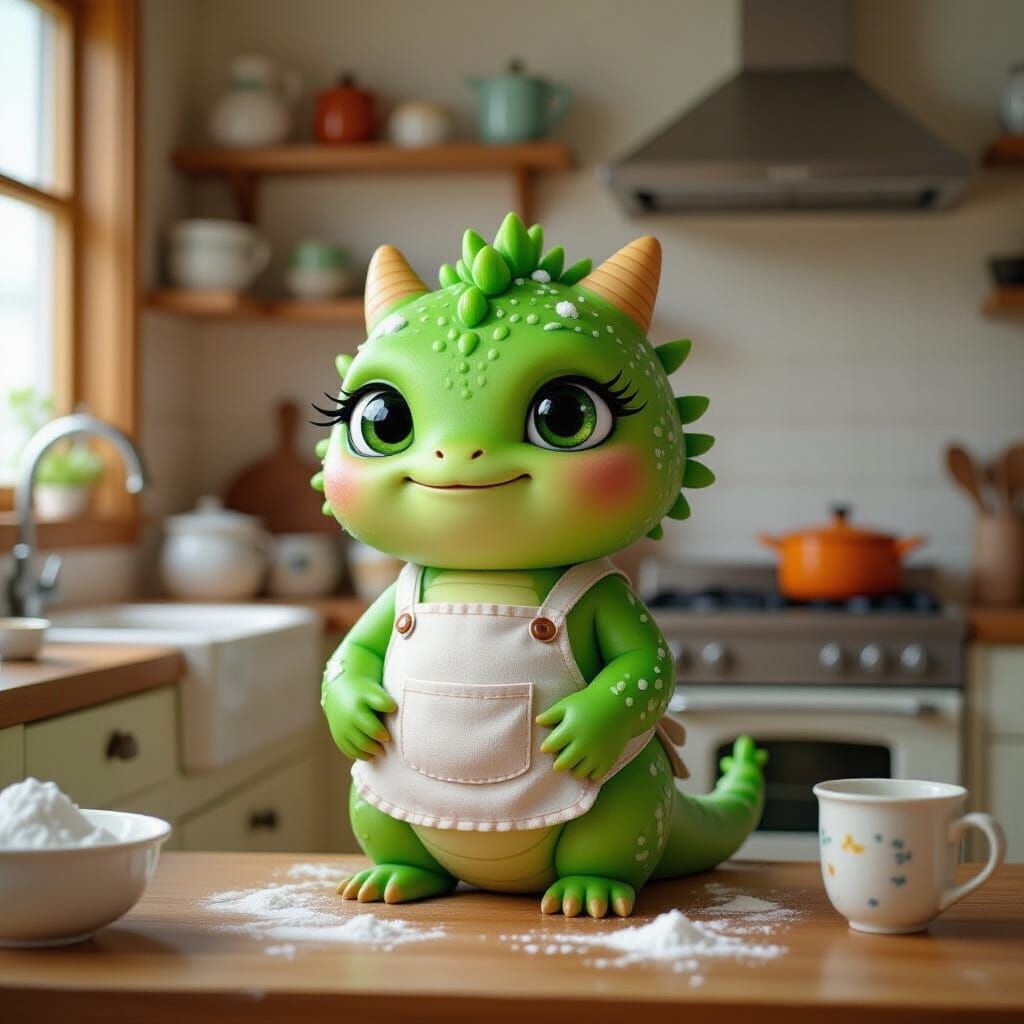 Whimsical Baking Soda Creature in Animated Fantasy Style