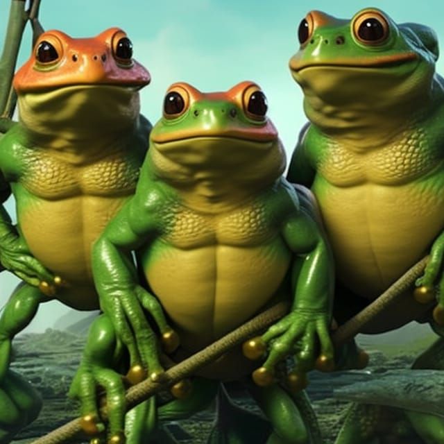 Teenage Mutant Ninja Frogs in Digital Matte Painting