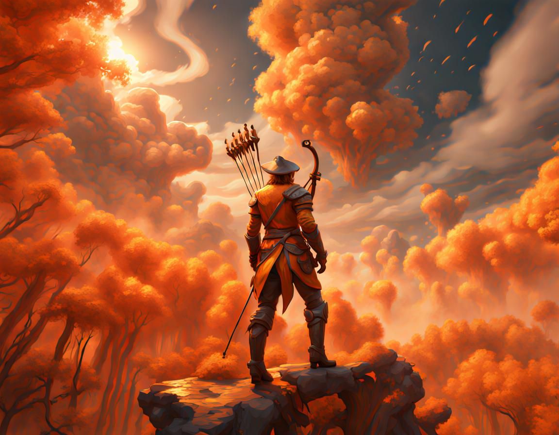 The Archer in Autumn Woods