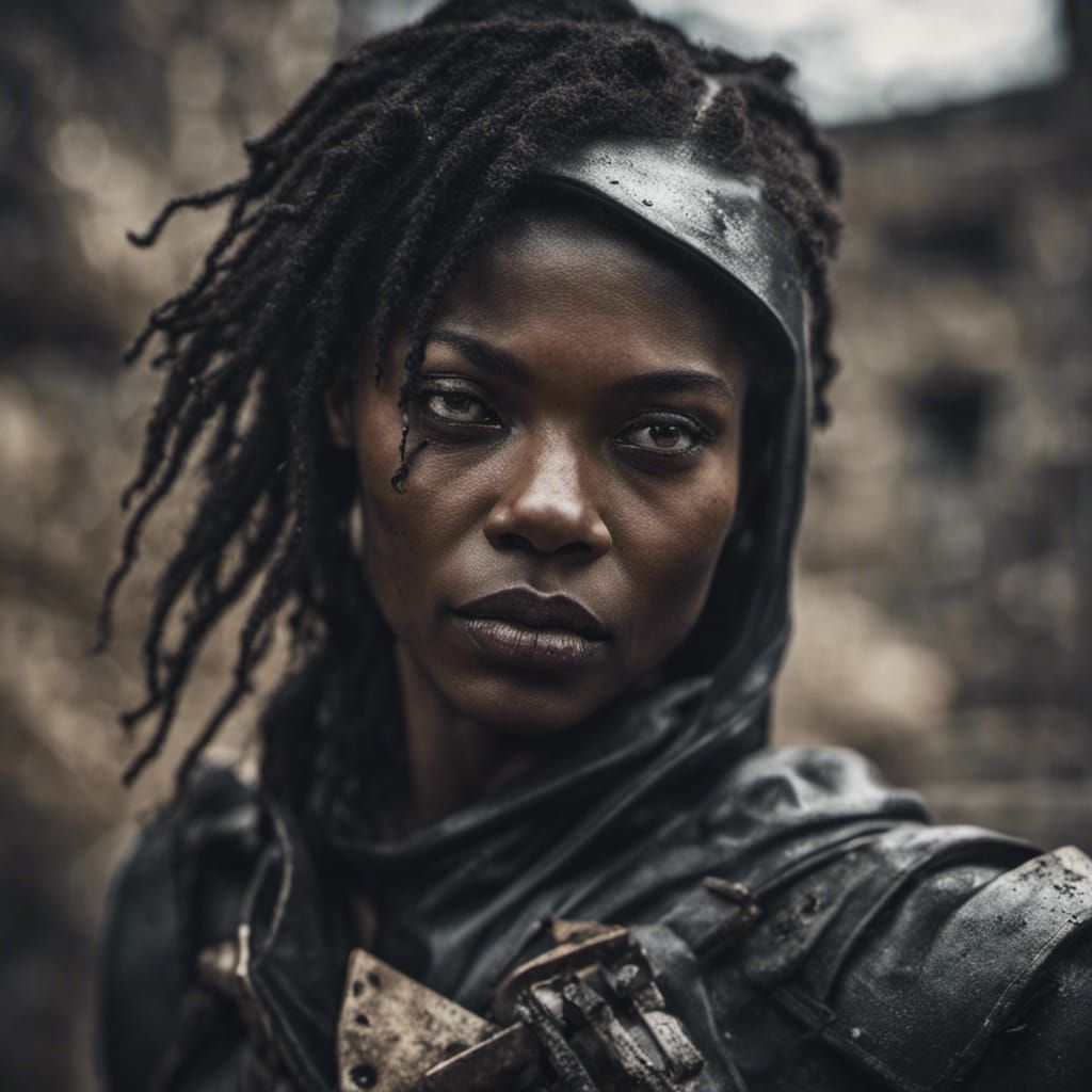 Superhero Showdown in Observatory Ruins: Evocative Portrait