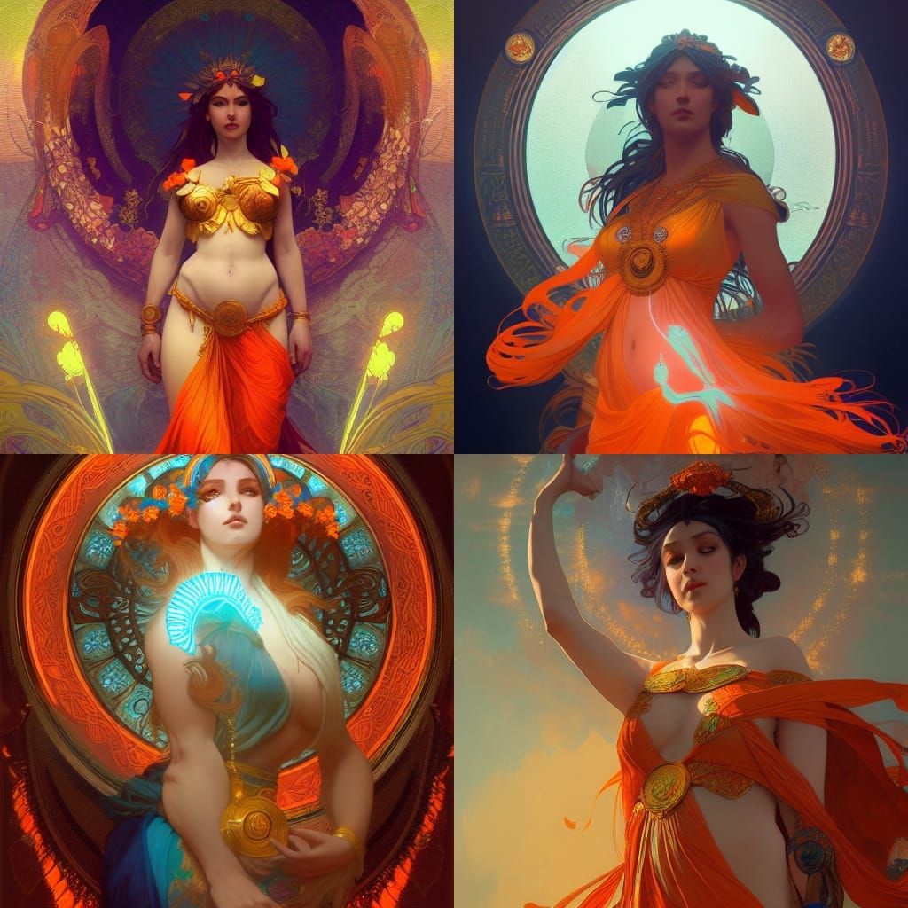 Fertility Goddess in Art Nouveau Style